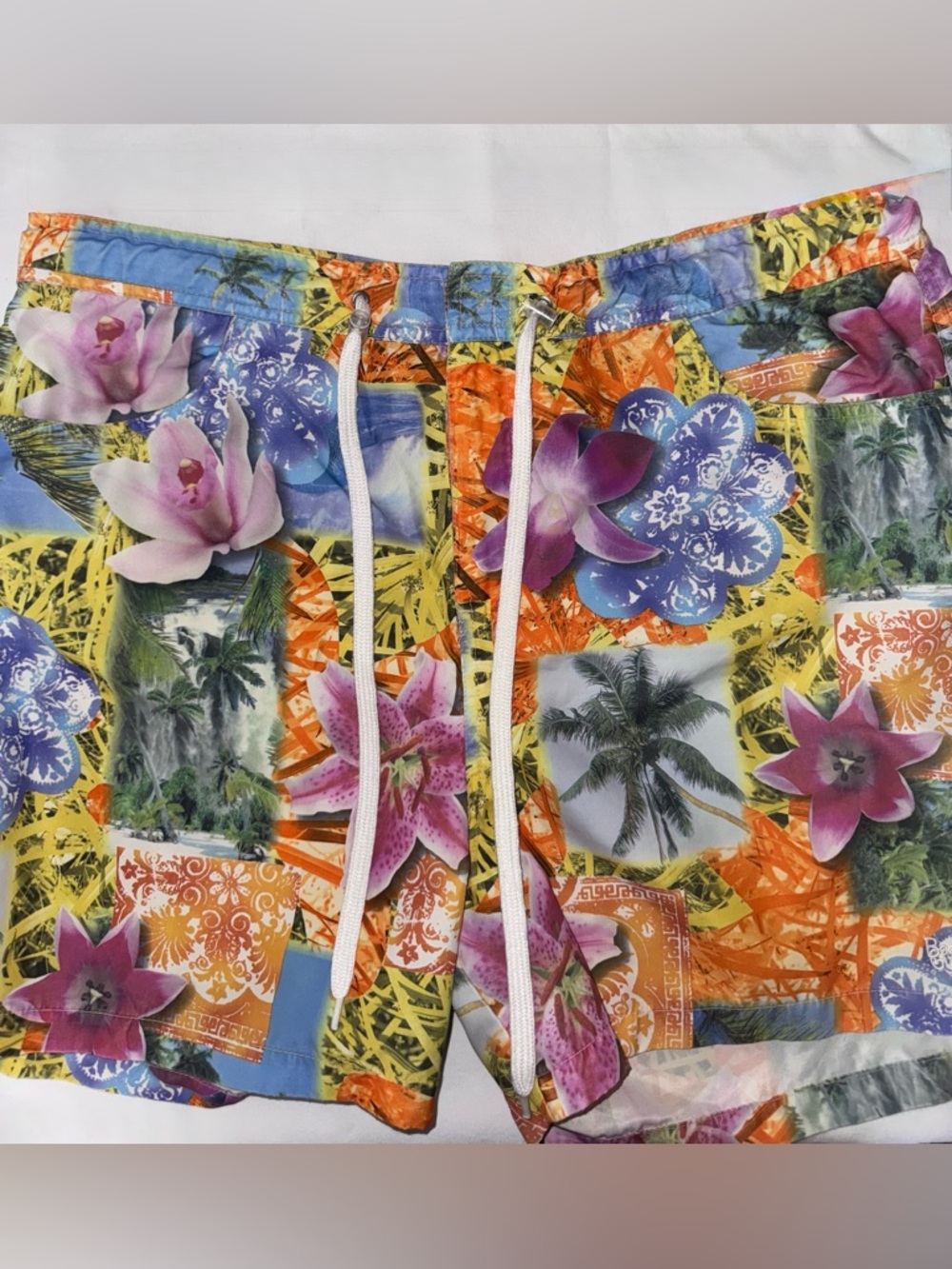 Body Glove Floral Tropical Hibiscus Board Shorts Swim Trunks Floral Palm XL EUC